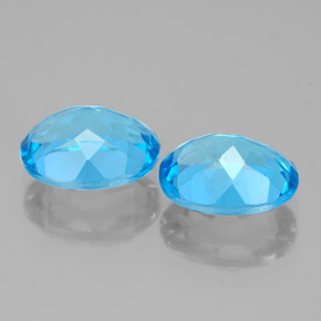 Pedras preciosas de topázio azul natural de  ct, corte oval, VVS-VS