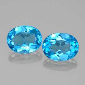 Pedras preciosas de topázio azul suíço natural de  ct, corte oval, VS-SI