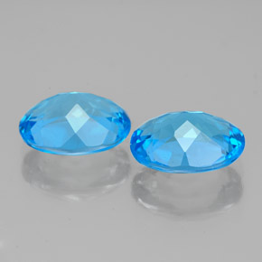 Pedras preciosas de topázio azul suíço natural de  ct, corte oval, VS-SI