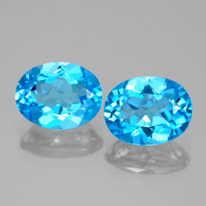 Pedras preciosas de topázio azul natural de  ct, corte oval, VS