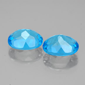 Pedras preciosas de topázio azul natural de  ct, corte oval, VS