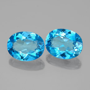 Pedras preciosas de topázio azul natural de  ct, corte oval, VVS-VS
