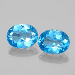 Pedras preciosas de topázio azul natural de  ct, corte oval, VVS-VS