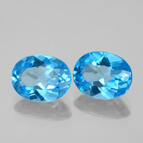 Pedras preciosas de topázio azul natural de  ct, corte oval, VVS-VS
