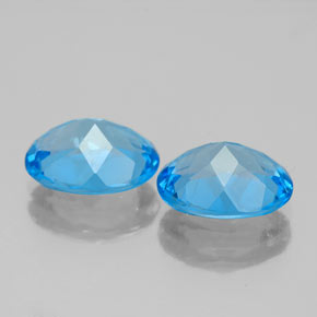 Pedras preciosas de topázio azul natural de  ct, corte oval, VVS-VS