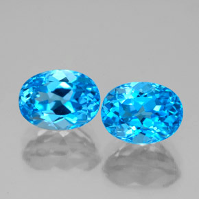 Pedras preciosas de topázio azul natural de  ct, corte oval, VVS-VS