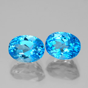 Pedras preciosas de topázio azul natural de  ct, corte oval, VVS-VS