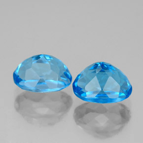 Pedras preciosas de topázio azul natural de  ct, corte oval, VVS-VS