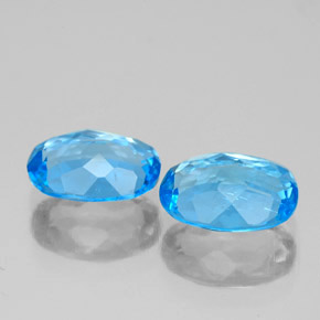 Pedras preciosas de topázio azul natural de  ct, corte oval, VS