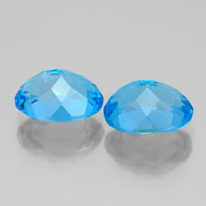 Pedras preciosas de topázio azul natural de  ct, corte oval, VS