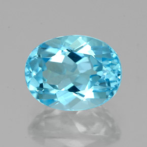 Topázio azul natural 2,80ct, corte oval, VVS-VS
