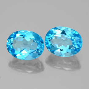 Pedras preciosas de topázio azul natural de 5,15 ct, corte oval, VVS-VS