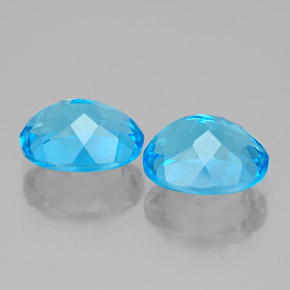Pedras preciosas de topázio azul natural de 5,15 ct, corte oval, VVS-VS