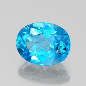 Topázio azul natural 2,50ct, corte oval, VVS-VS