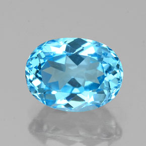 Topázio azul natural 1,81ct, corte oval, VS