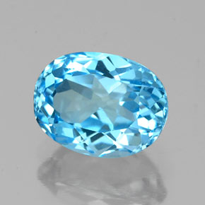 Topázio azul natural 1,81ct, corte oval, VS