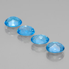 Topázio azul natural 6,29ct, corte oval, VVS-VS