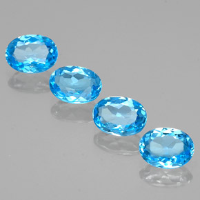 Pedras preciosas de topázio azul natural de  ct, corte oval, VS