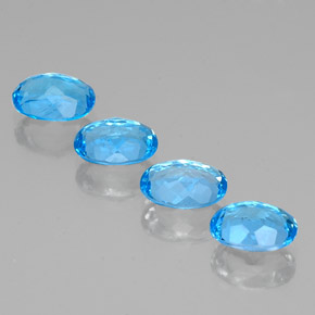 Pedras preciosas de topázio azul natural de  ct, corte oval, VS