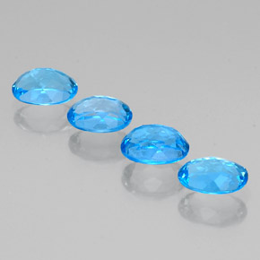 Pedras preciosas de topázio azul natural de 6,14 ct, corte oval, VVS-VS