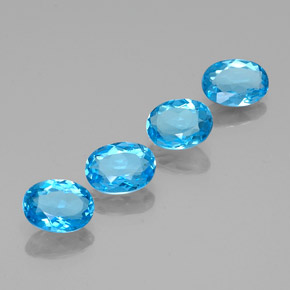 Pedras preciosas de topázio azul natural de  ct, corte oval, VS
