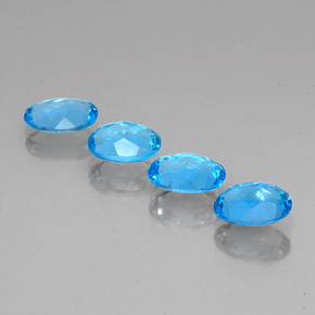 Pedras preciosas de topázio azul natural de  ct, corte oval, VS