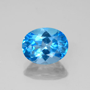 Topázio azul natural 2,50ct, corte oval, VS