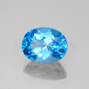 Topázio azul natural 2,50ct, corte oval, VS