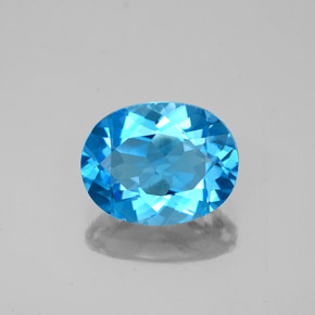 Topázio azul natural 2,21ct, corte oval, VVS-VS