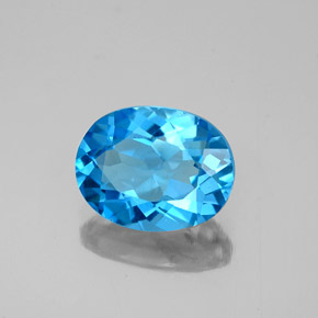 Topázio azul natural 2,21ct, corte oval, VVS-VS