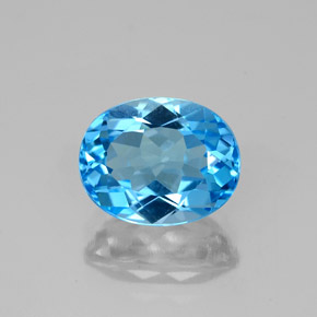 Topázio azul natural 2,53ct, corte oval, VS