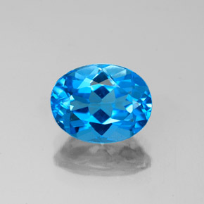 Topázio azul natural 2,28ct, corte oval, VS