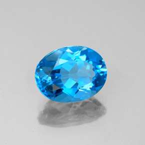 Topázio azul natural 2,28ct, corte oval, VS