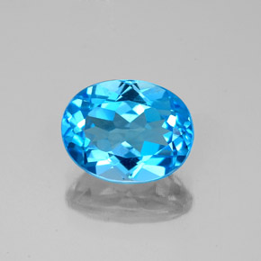 Topázio azul natural 2,44ct, corte oval, VVS