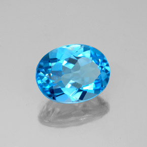 Topázio azul natural 2,44ct, corte oval, VVS