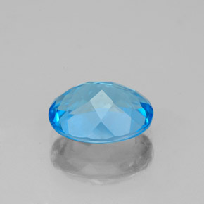 Topázio azul natural 2,44ct, corte oval, VVS