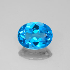 Topázio azul natural 2,25ct, corte oval, VS