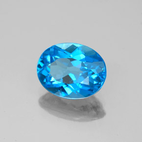 Topázio azul natural 2,25ct, corte oval, VS