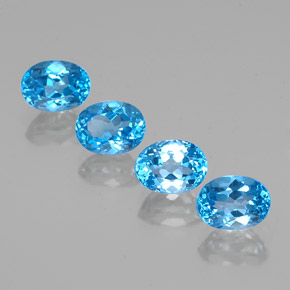 Pedras preciosas de topázio azul natural de 7,30 ct, corte oval, VVS-VS