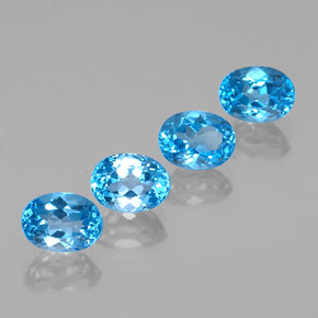 Pedras preciosas de topázio azul natural de 7,30 ct, corte oval, VVS-VS