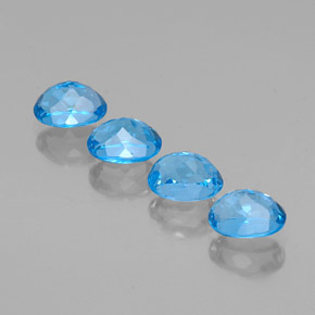 Pedras preciosas de topázio azul natural de 7,30 ct, corte oval, VVS-VS