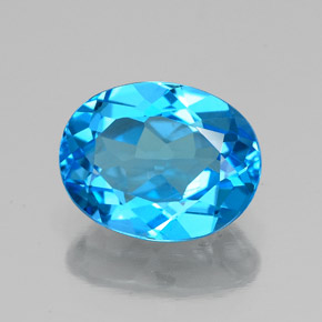 Topázio azul natural 2,18ct, corte oval, VS