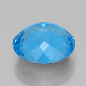 Topázio azul natural 3,90ct, corte redondo, VS