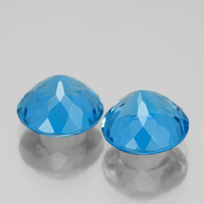 Pedras preciosas de topázio azul suíço natural de  ct, corte redondo, VS