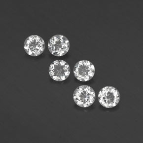 Pedras preciosas de topázio branco natural de  ct, corte redondo, VS