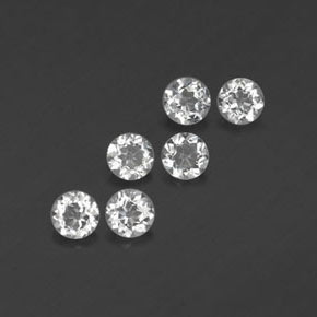 Pedras preciosas de topázio branco natural de  ct, corte redondo, VS