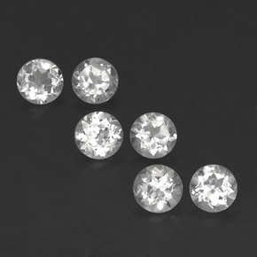 Pedras preciosas de topázio branco natural de  ct, corte redondo, VS