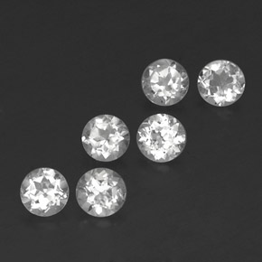 Pedras preciosas de topázio branco natural de  ct, corte redondo, VS