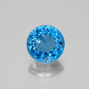 Topázio azul natural 2,34ct, corte redondo, SI