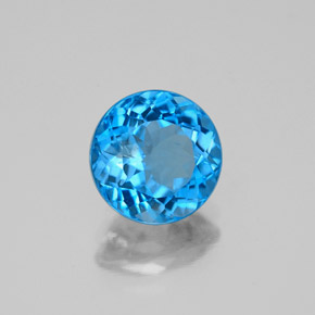 Topázio azul natural 2,34ct, corte redondo, SI